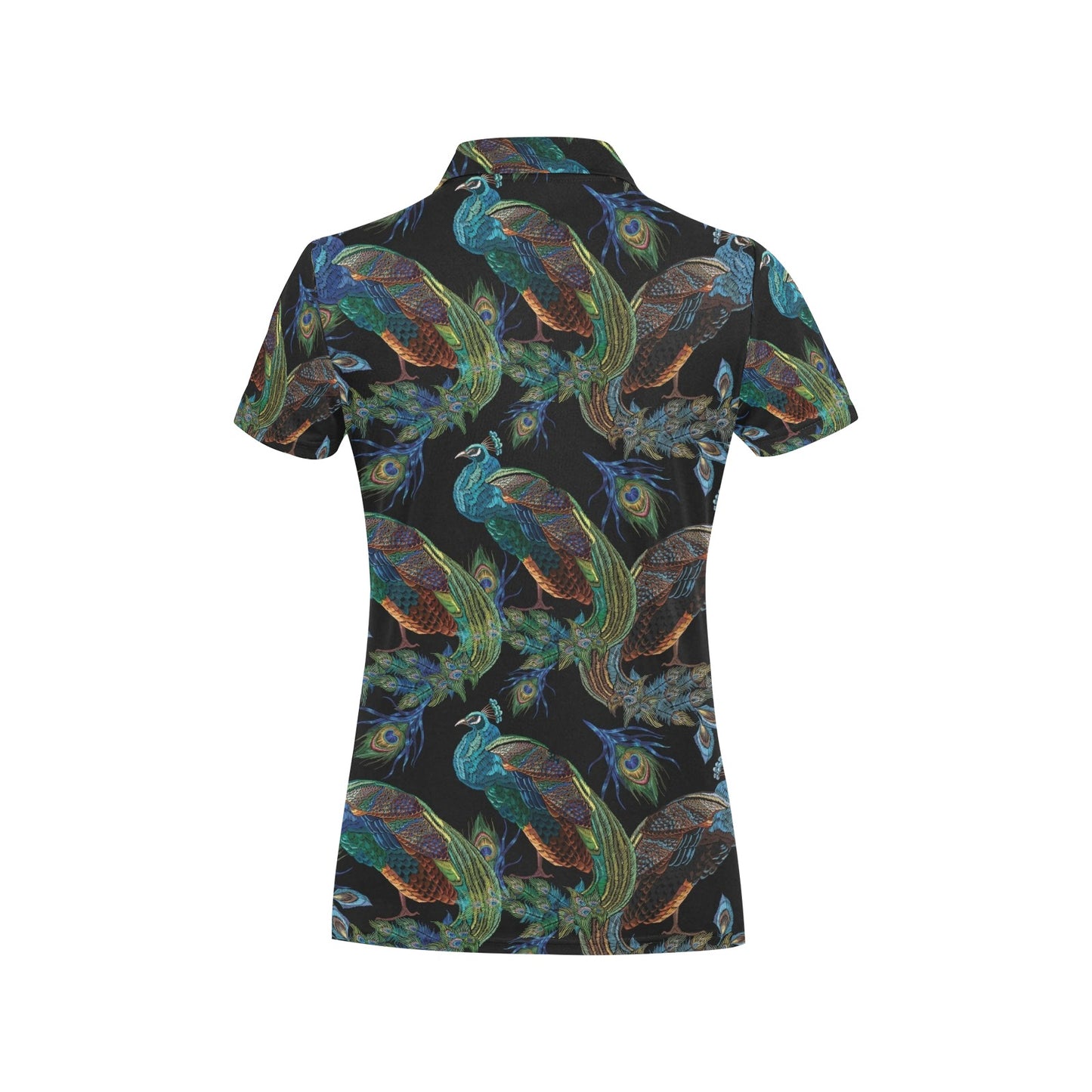 Peacock Pattern Print Design A04 Women's Polo Shirt