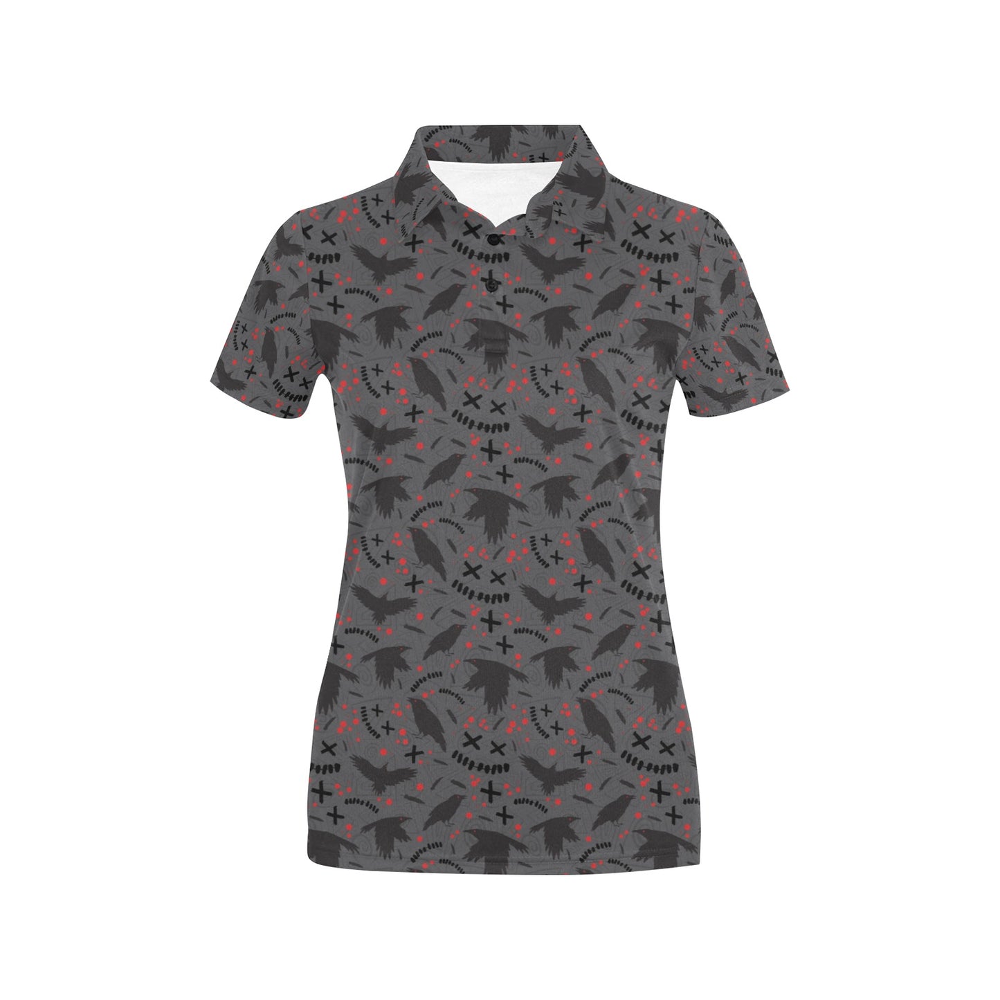 Crow Pattern Print Design 02 Women's Polo Shirt