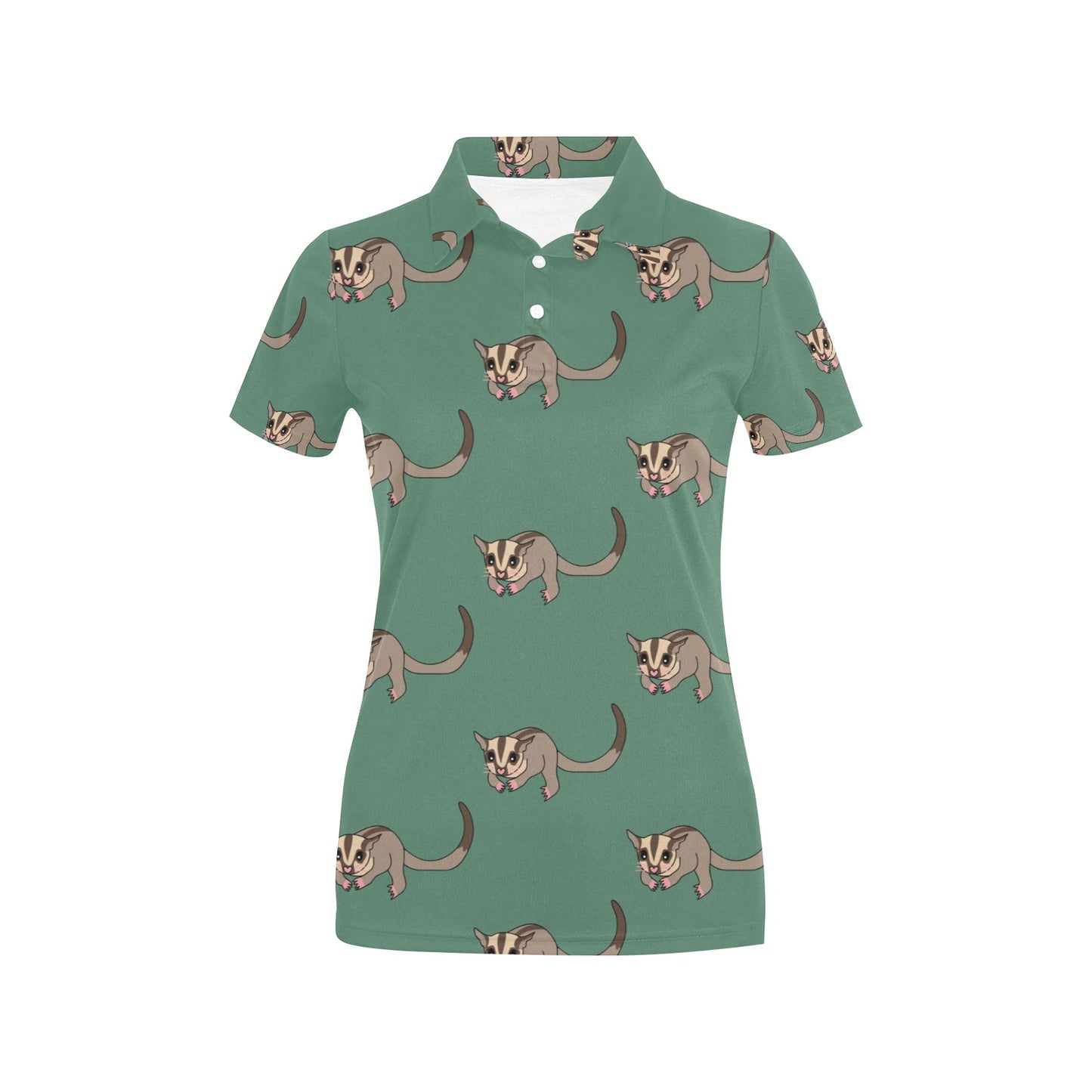 Sugar Glider Pattern Print Design 01 Women's Polo Shirt