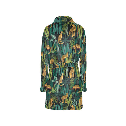 Jaguar Jungle Pattern Print Design 03 Women's Fleece Robe