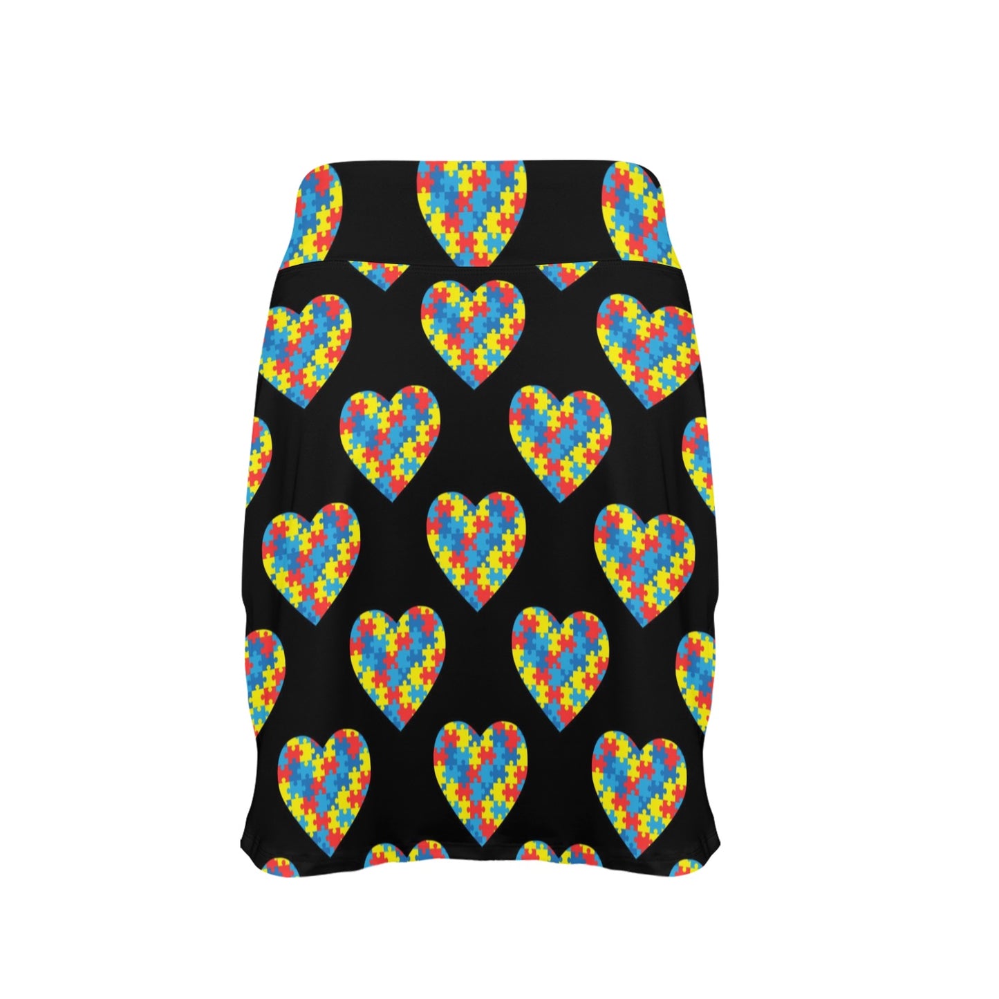 Autism Awareness Heart Design Print 17" Golf & Pickleball Skort with Pockets