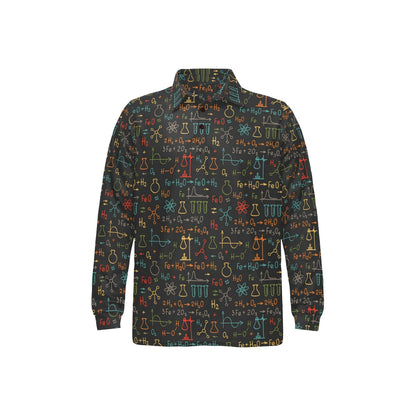Chemical Pattern Print Design 03 Long Sleeve Polo Shirt For Men's