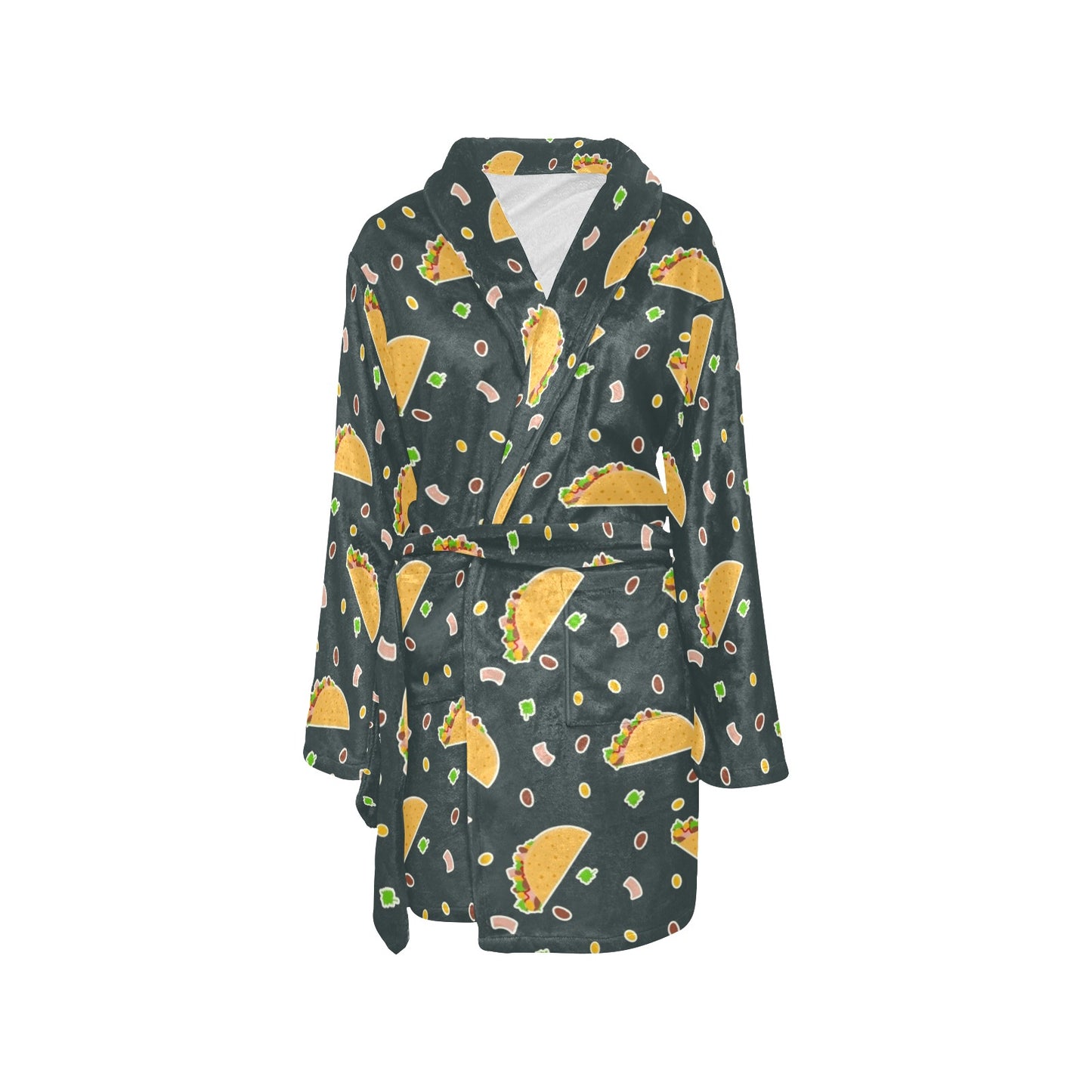 Taco Pattern Print Design TC02 Women's Fleece Robe