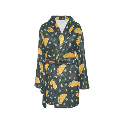 Taco Pattern Print Design TC02 Women's Fleece Robe