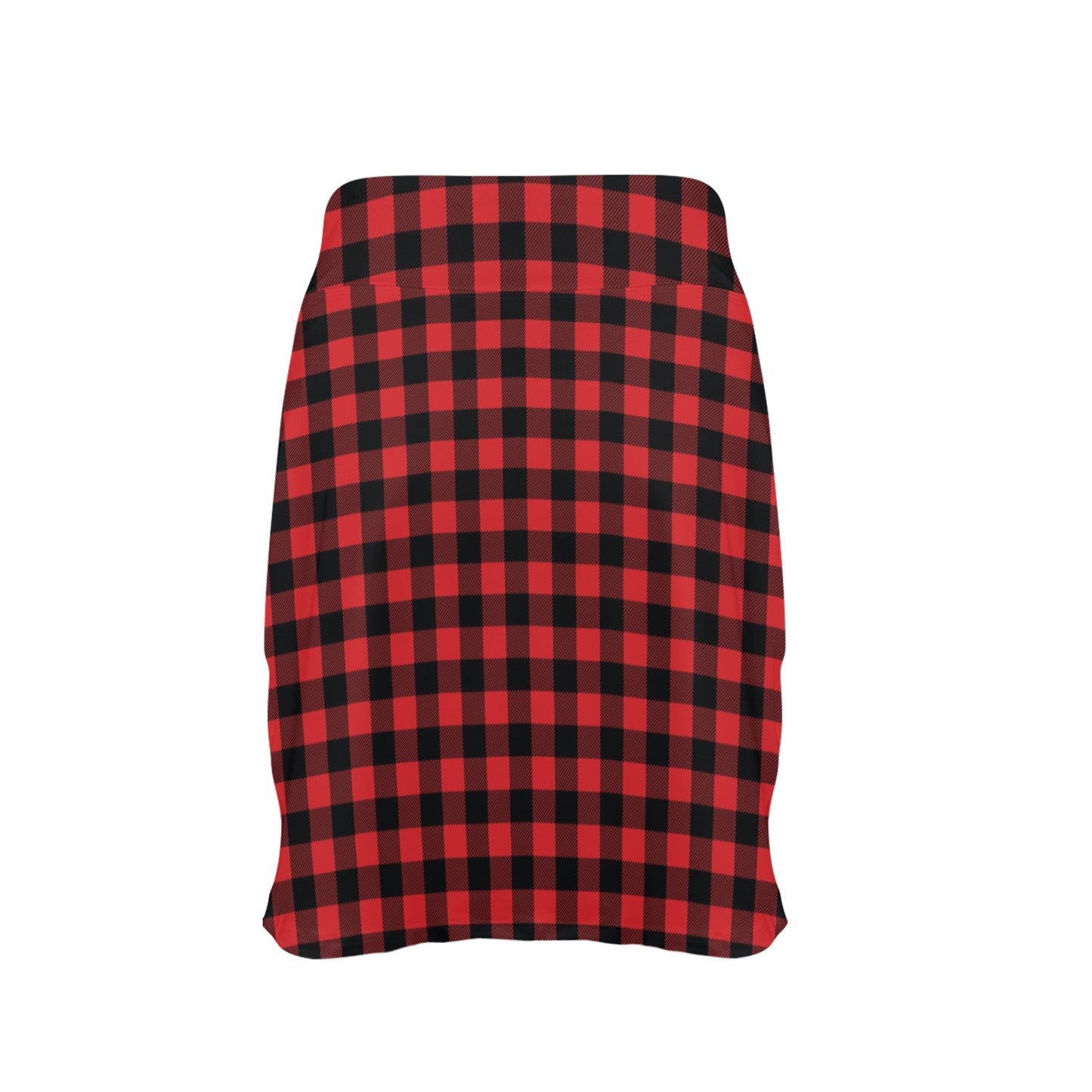 Red Black Buffalo Tartan Plaid Pattern 17" Golf & Pickleball Skort with Pockets