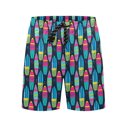 Surfboard Colorful Print Design LKS302 Men's Swim Trunks Beach Shorts