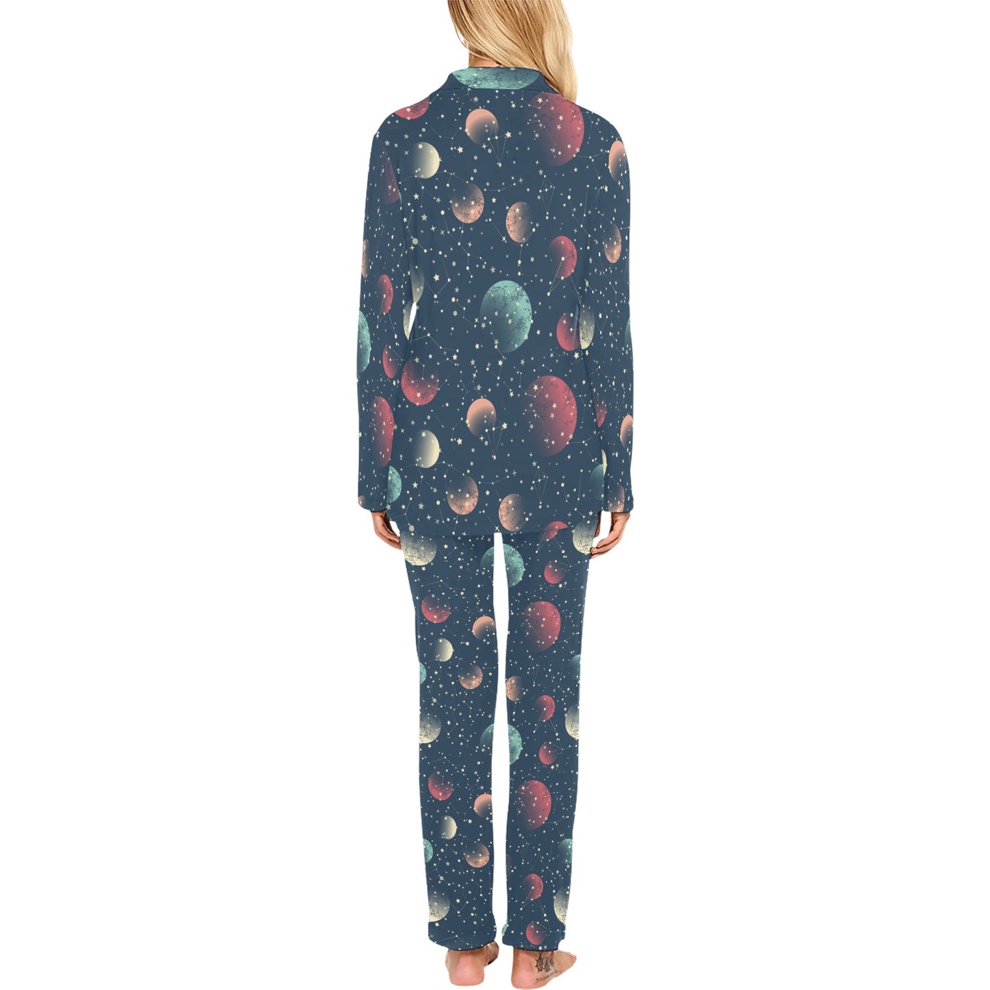 Cosmic Pattern Print Design 04 Women's Long Pajama Set