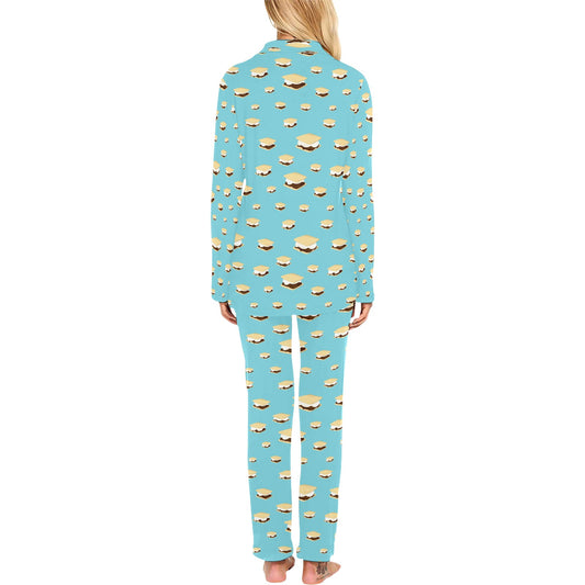 S_Mores Print Design LKS302 Women's Long Pajama Set