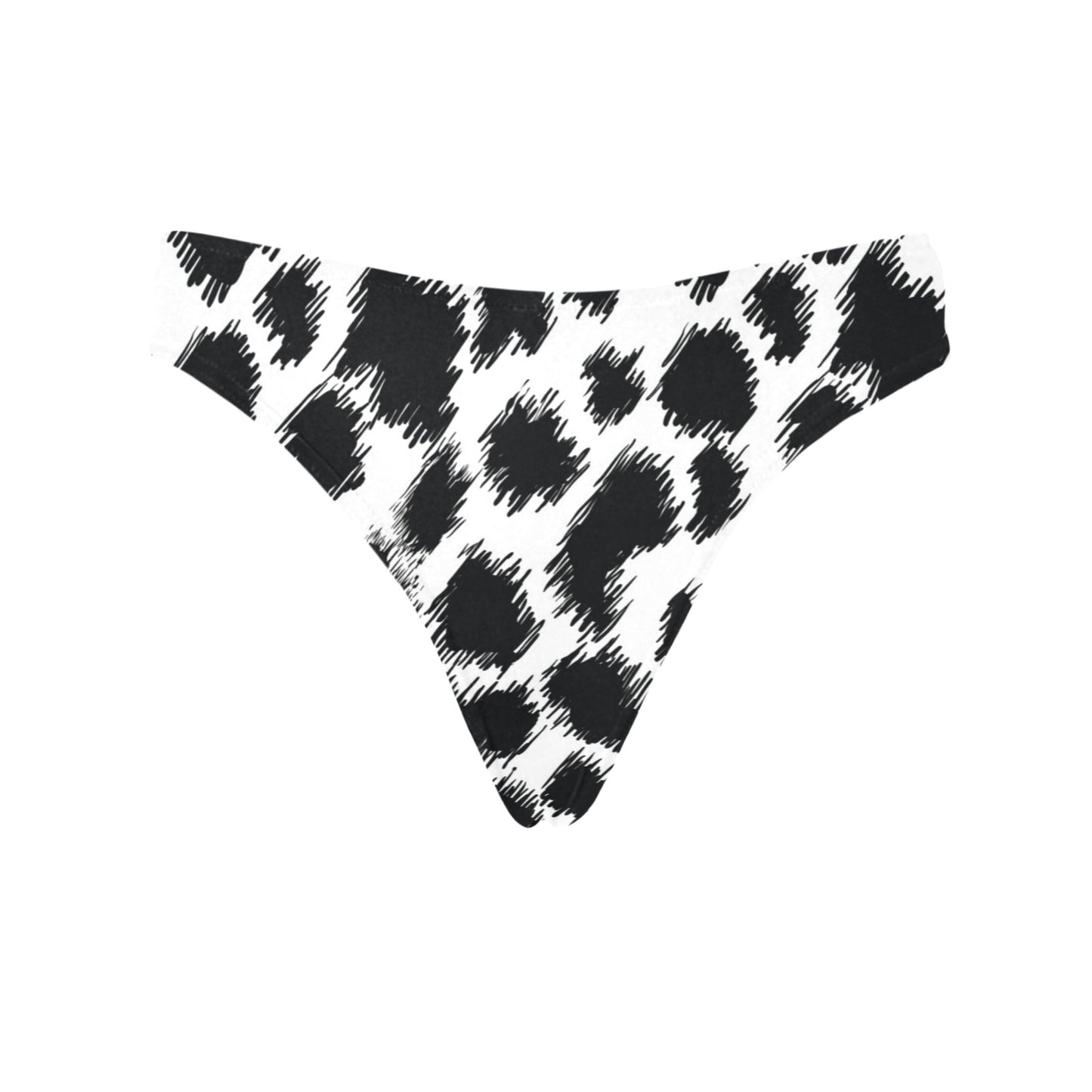 Cheetah Black Print Pattern Women's Thongs