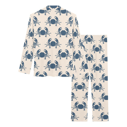 Crab Pattern Print Design 02 Women's Long Pajama Set