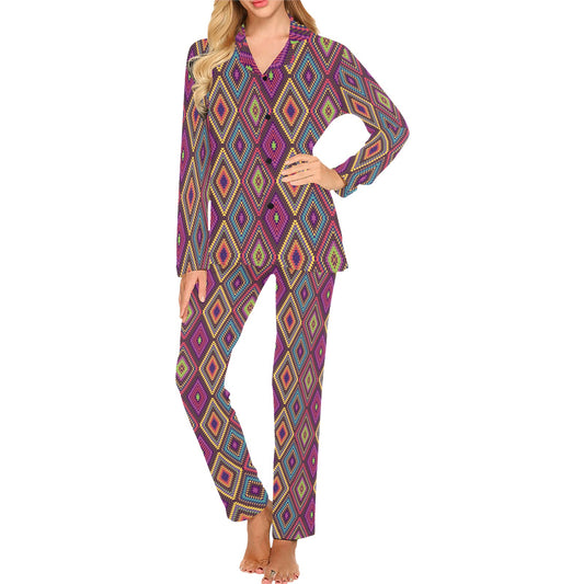 Southwestern Print Women's Long Pajama Set
