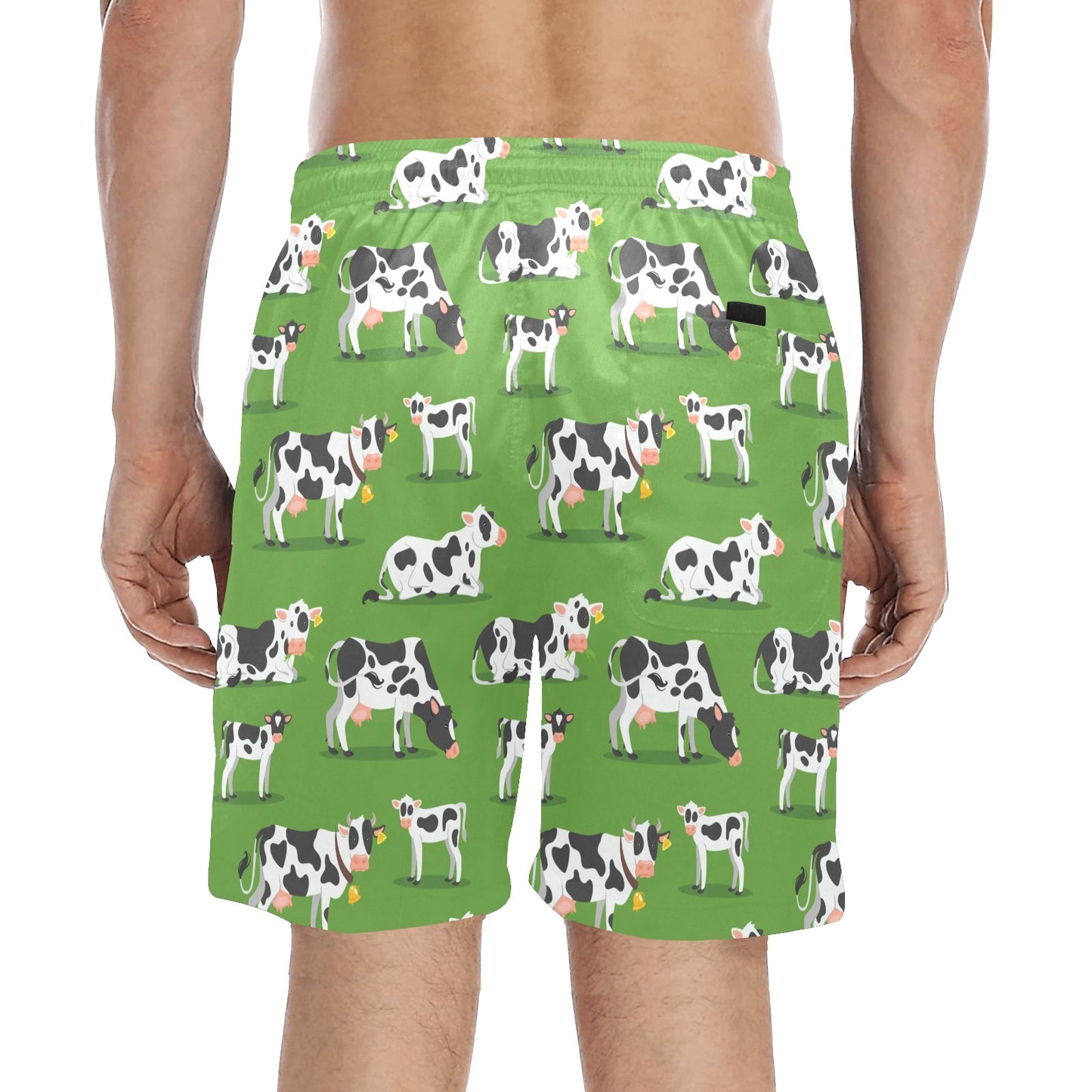 Cow Happy Print Pattern Men's Swim Trunks Beach Shorts