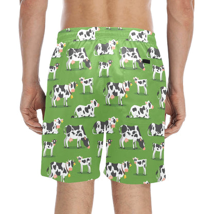 Cow Happy Print Pattern Men's Swim Trunks Beach Shorts
