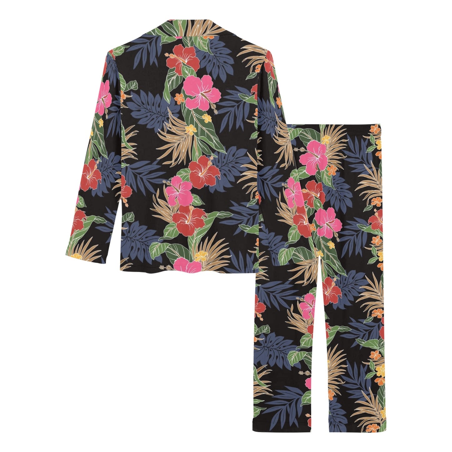 Hawaiian Themed Pattern Print Design H011 Women's Long Pajama Set