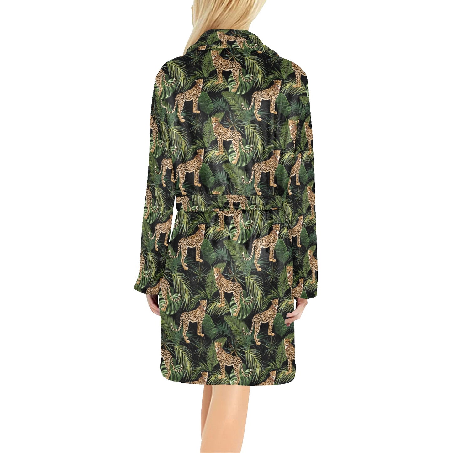 Cheetah Pattern Print Design 05 Women's Fleece Robe