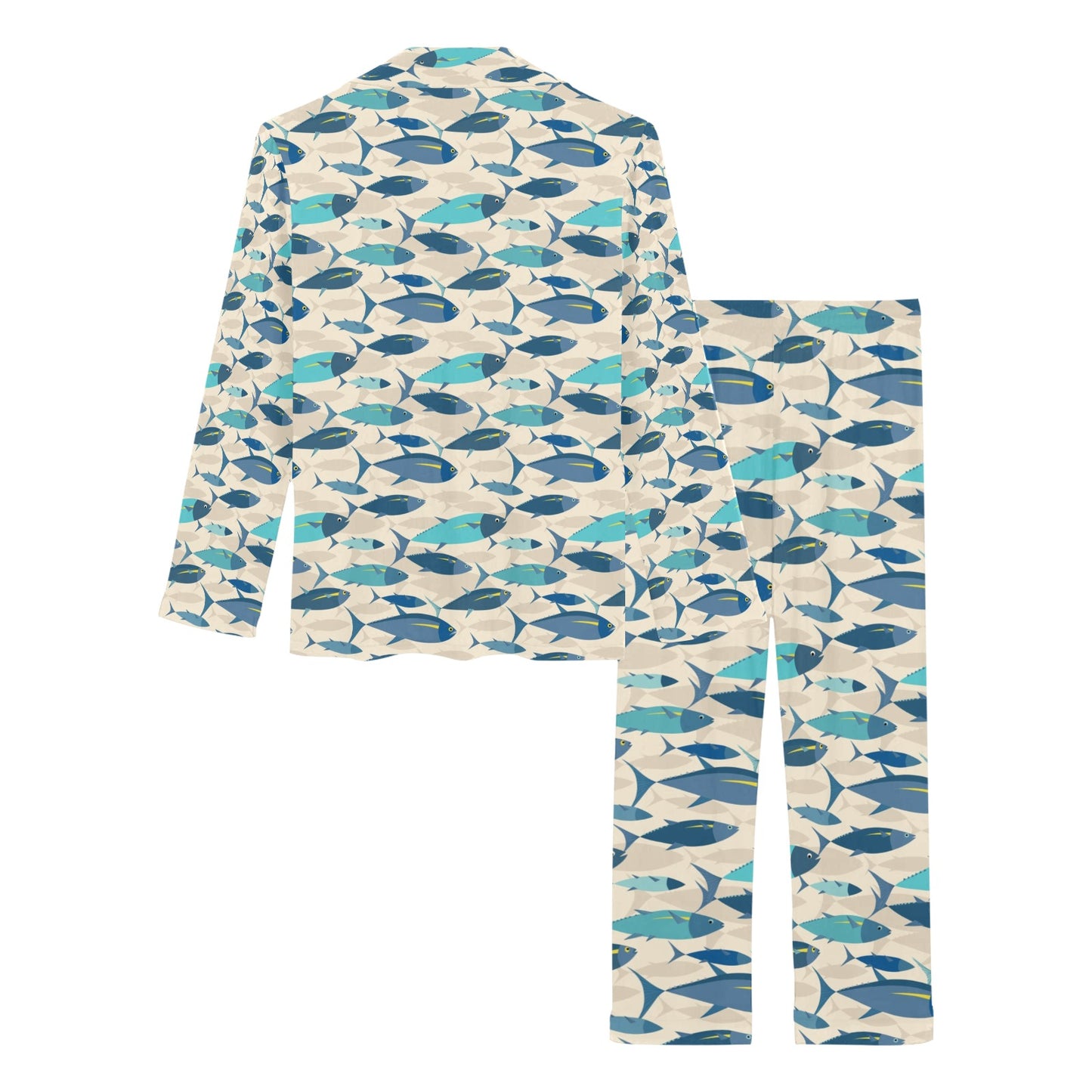 Tuna Fish Print Design LKS302 Women's Long Pajama Set