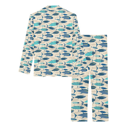Tuna Fish Print Design LKS302 Women's Long Pajama Set