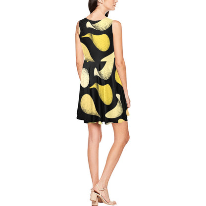 Potato Pattern Print Design A02 Sleeveless Dress