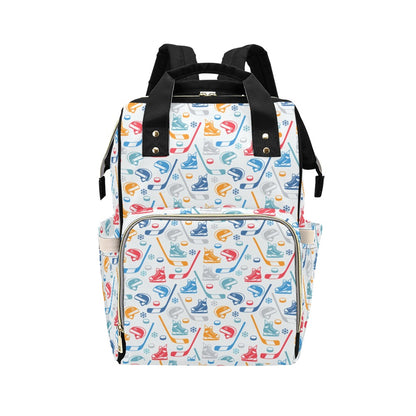 Hockey Equipment Print Design LKS301 Diaper Bag Backpack