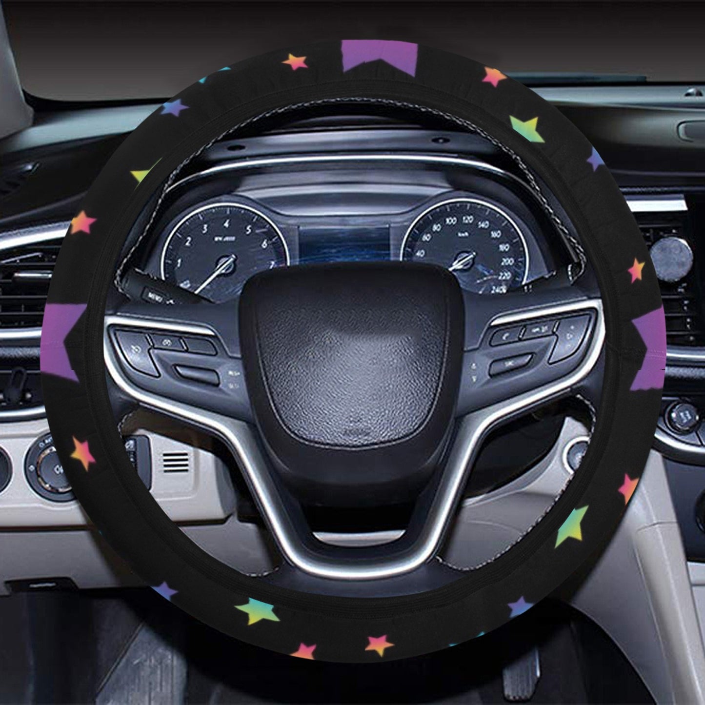 Star Print Design LKS305 Steering Wheel Cover with Elastic Edge