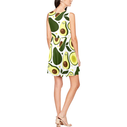 Avocado Pattern Print Design AC06 Sleeveless Dress