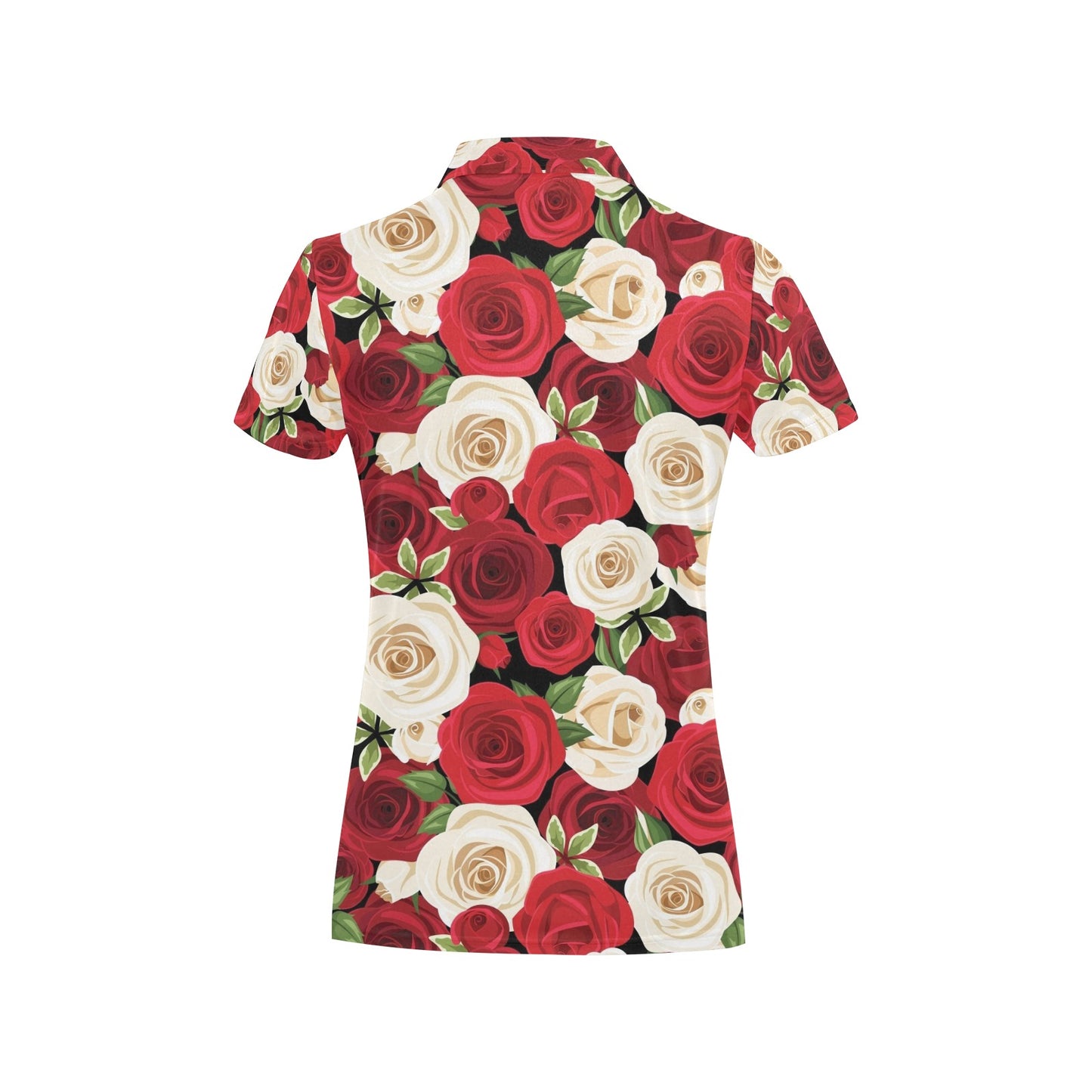 Rose Pattern Print Design RO06 Women's Polo Shirt