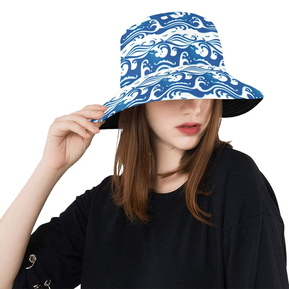 Wave Print Design LKS303 Unisex Bucket Hat