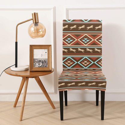 Western Horse Pattern Print LKS301 Dining Chair Slipcover