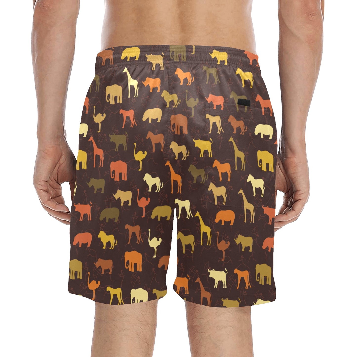 Safari Animal Print Design LKS301 Men's Swim Trunks Beach Shorts