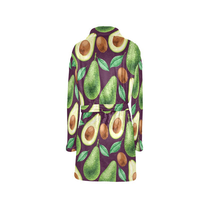 Avocado Pattern Print Design AC08 Women's Fleece Robe