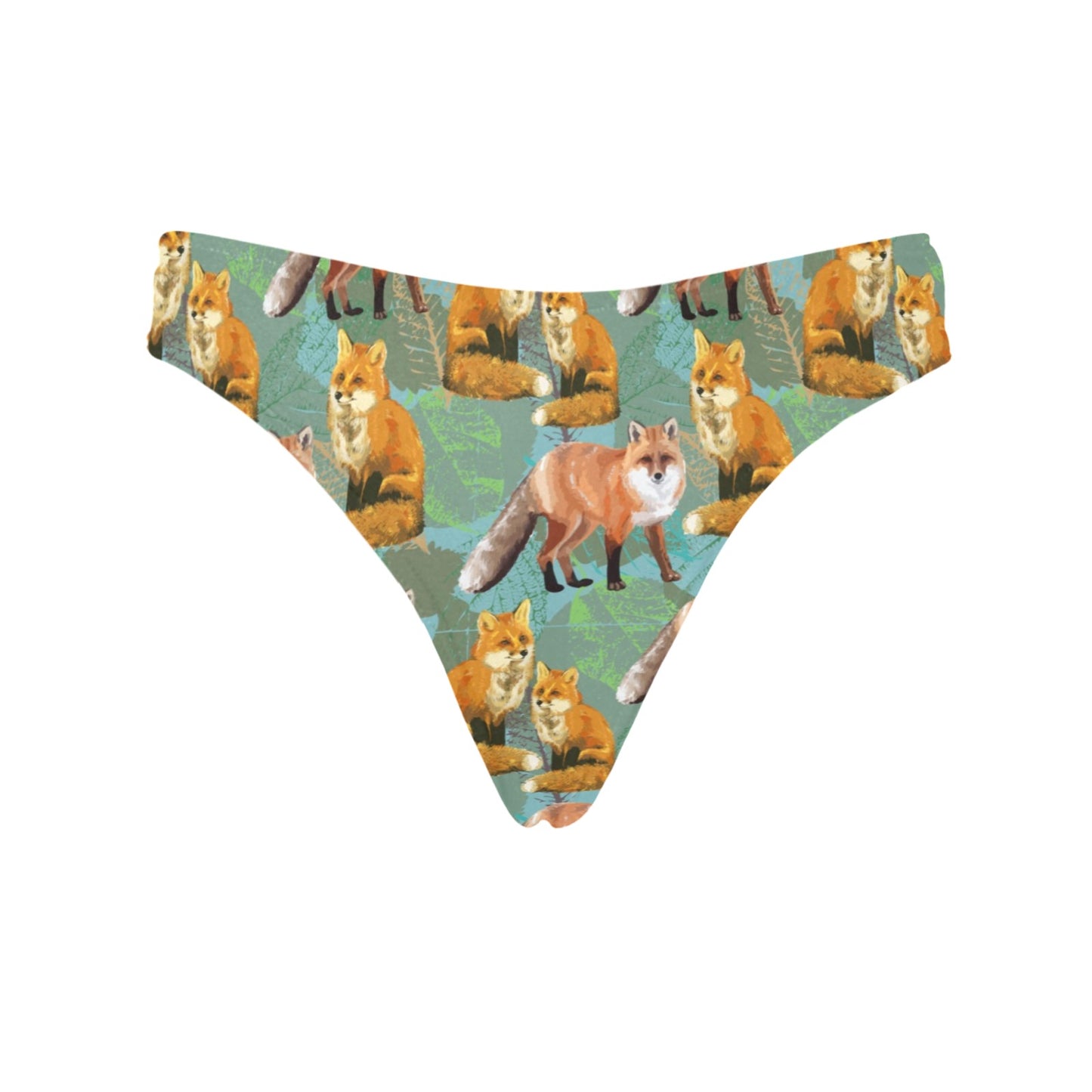 Fox Autumn leaves Themed Women's Thongs
