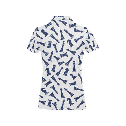 Chess Pattern Print Design 03 Women's Polo Shirt