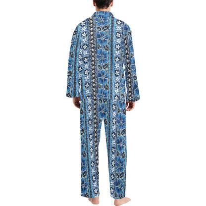 Hawaiian Themed Pattern Print Design H012 Men's Long Pajama Set