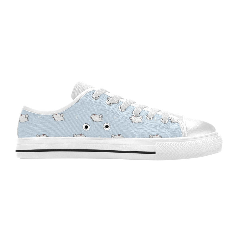 Samoyeds Print Design LKS302 Women's White Low Top Shoes