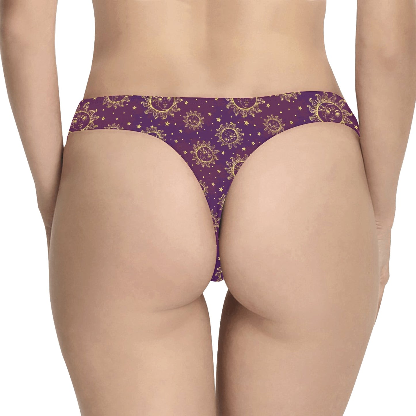 Sun Moon Star Design Themed Print Women's Thongs