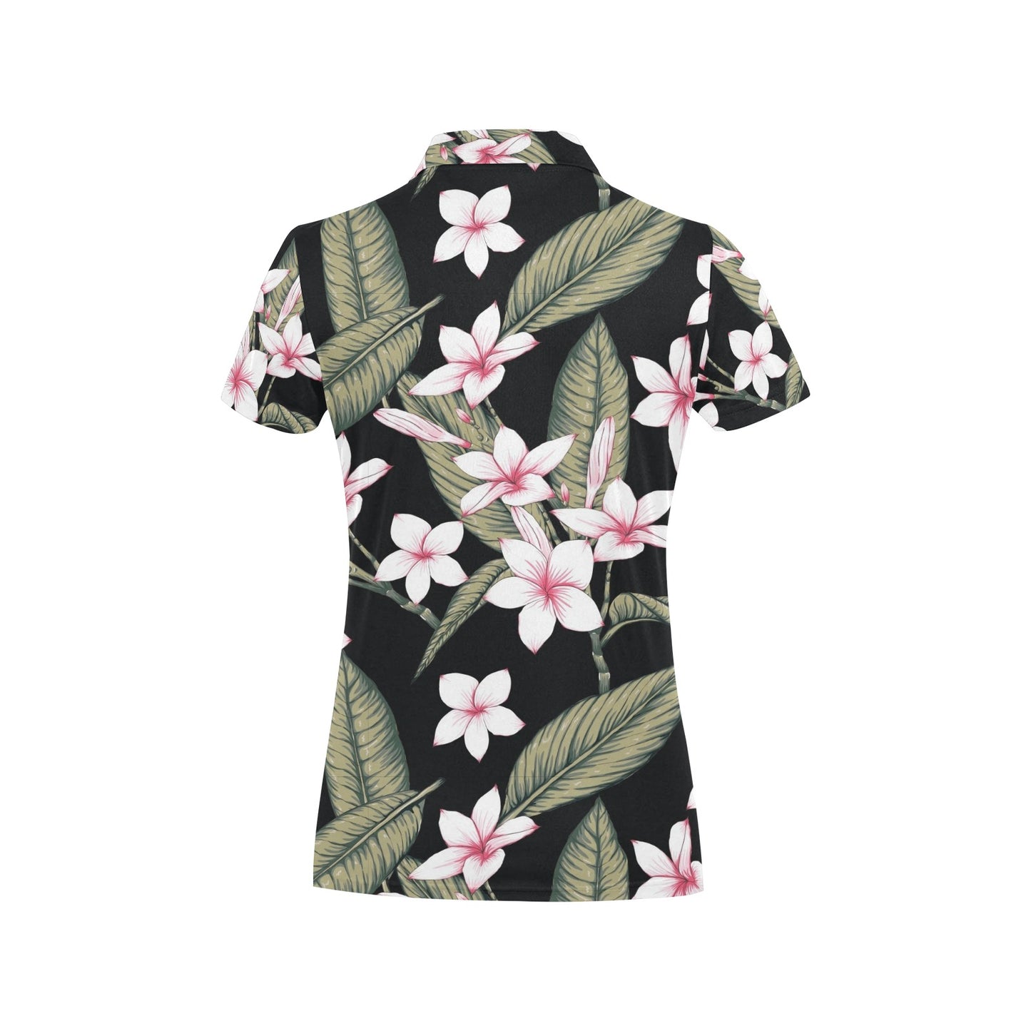 Plumeria Pattern Print Design PM021 Women's Polo Shirt