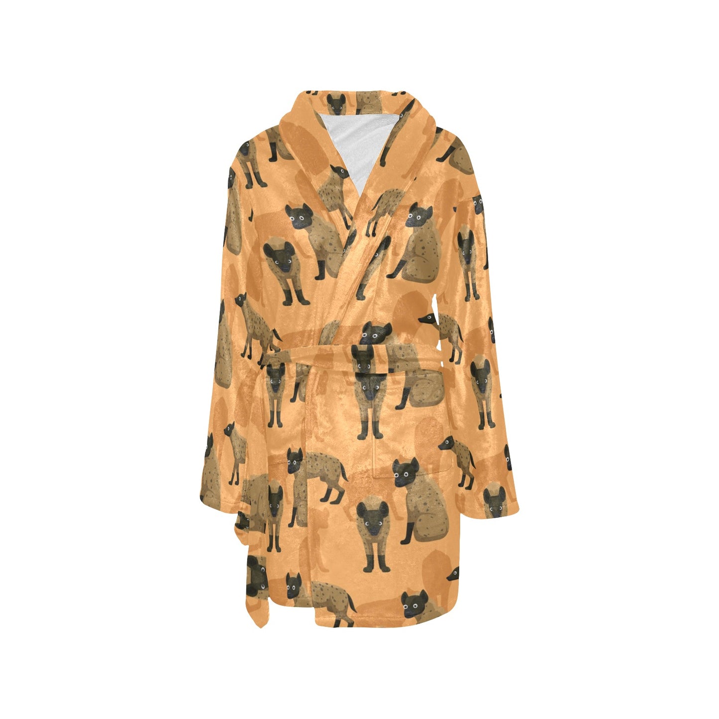 Hyena Pattern Print Design 01 Women's Fleece Robe