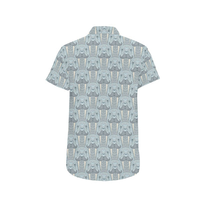 Walrus Print Design LKS402 Men Short Sleeve Button Up Shirt