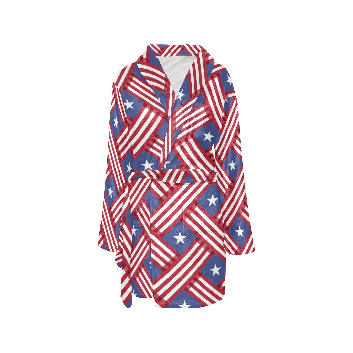 American flag Pattern Women's Fleece Robe