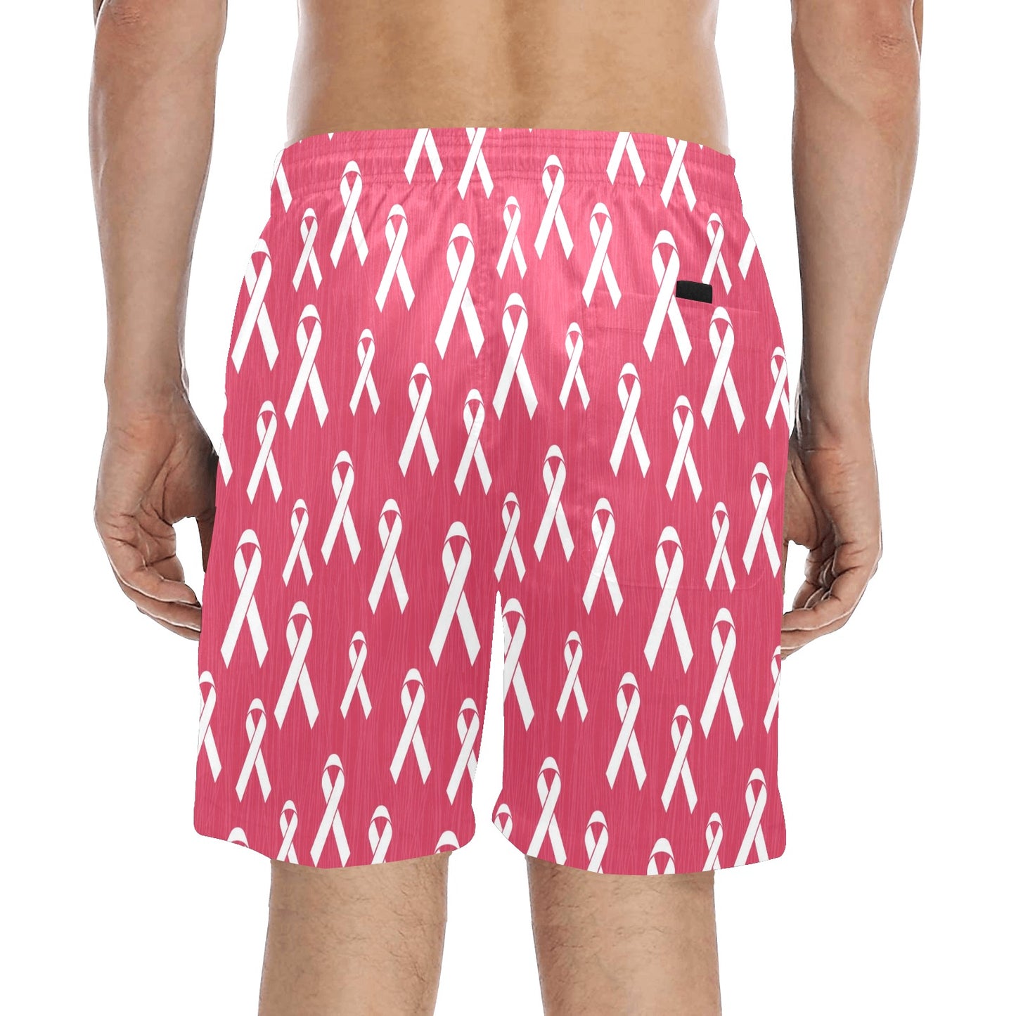 Breast Cancer Awareness Symbol Men's Swim Trunks Beach Shorts