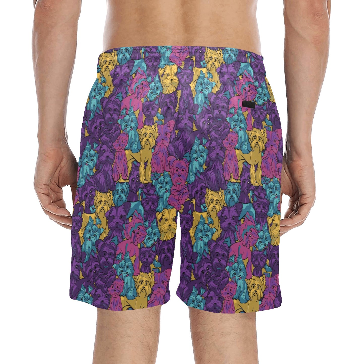 Yorkshire Terriers Print Design LKS3010 Men's Swim Trunks Beach Shorts