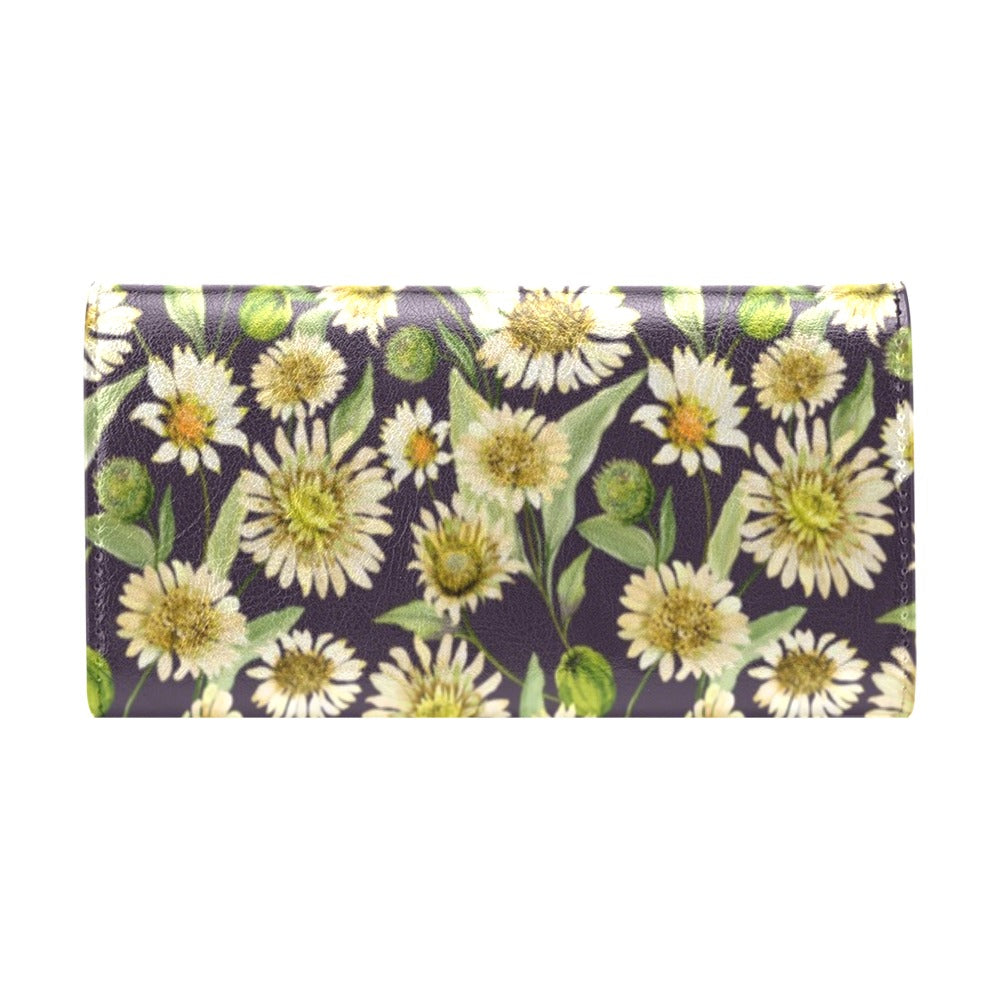Daisy Vintage Print Pattern Women's Trifold Wallet