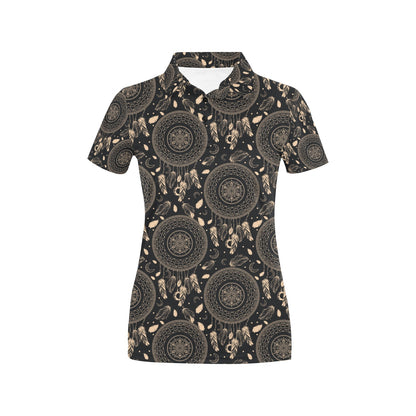 Dream Catcher Mandala Boho Moon Women's Polo Shirt
