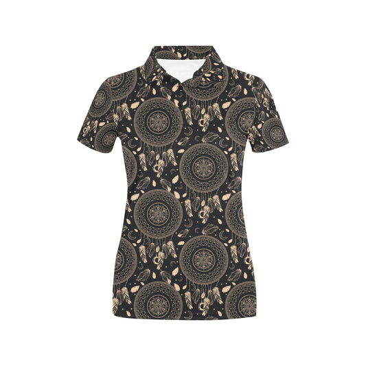 Dream Catcher Mandala Boho Moon Women's Polo Shirt