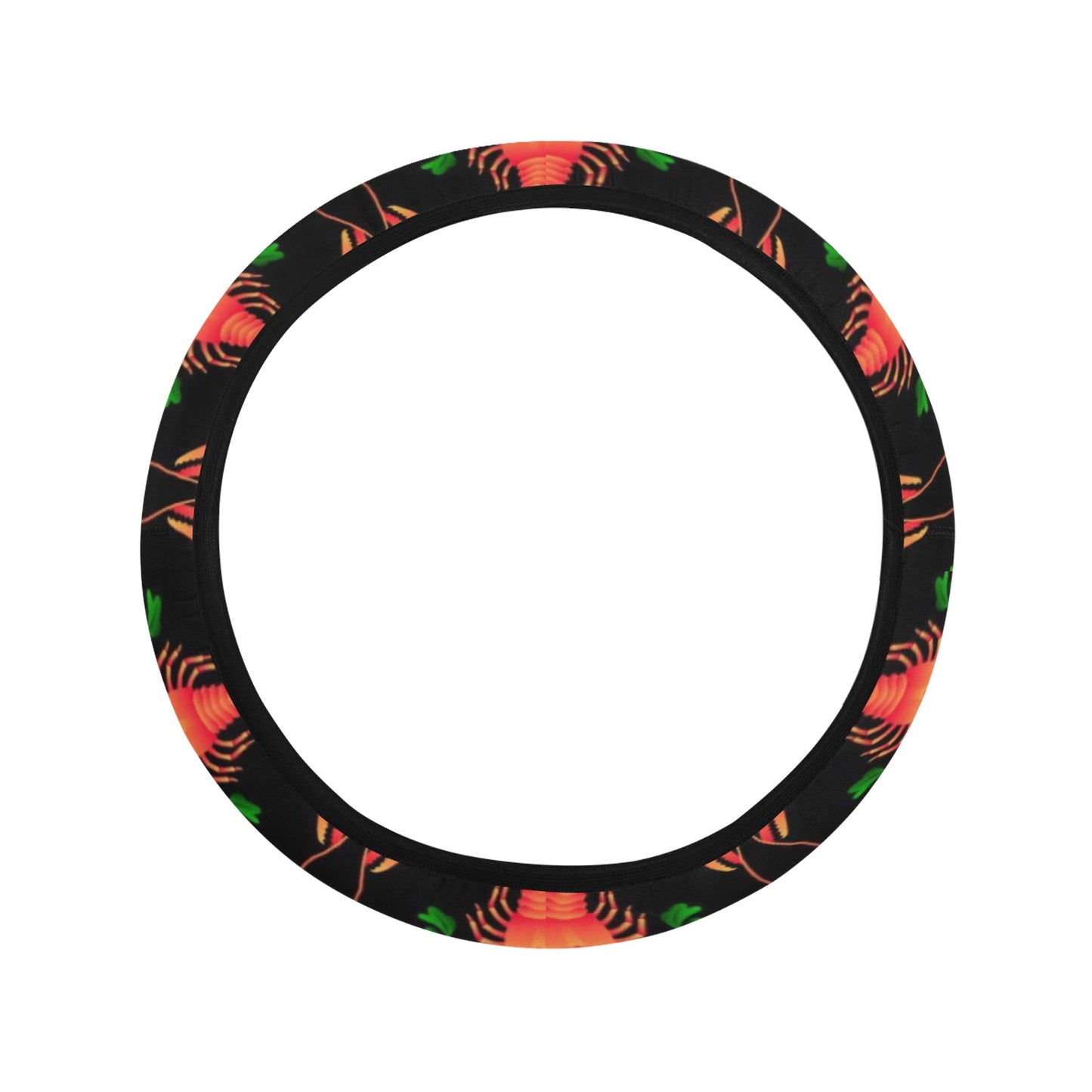 Lobster Print Design LKS403 Steering Wheel Cover with Elastic Edge