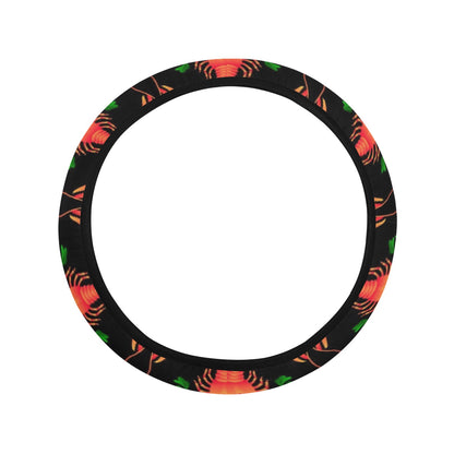 Lobster Print Design LKS403 Steering Wheel Cover with Elastic Edge
