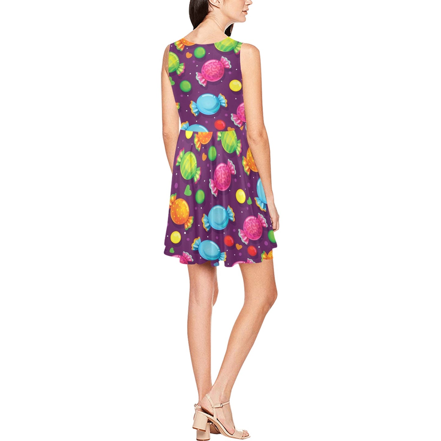 Candy Pattern Print Design CA05 Sleeveless Dress