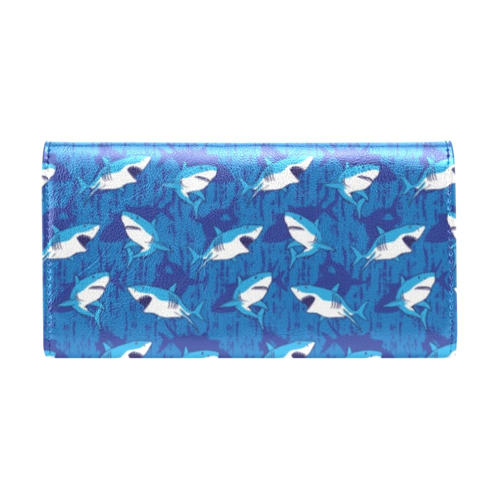 Shark Print Design LKS308 Women's Trifold Wallet