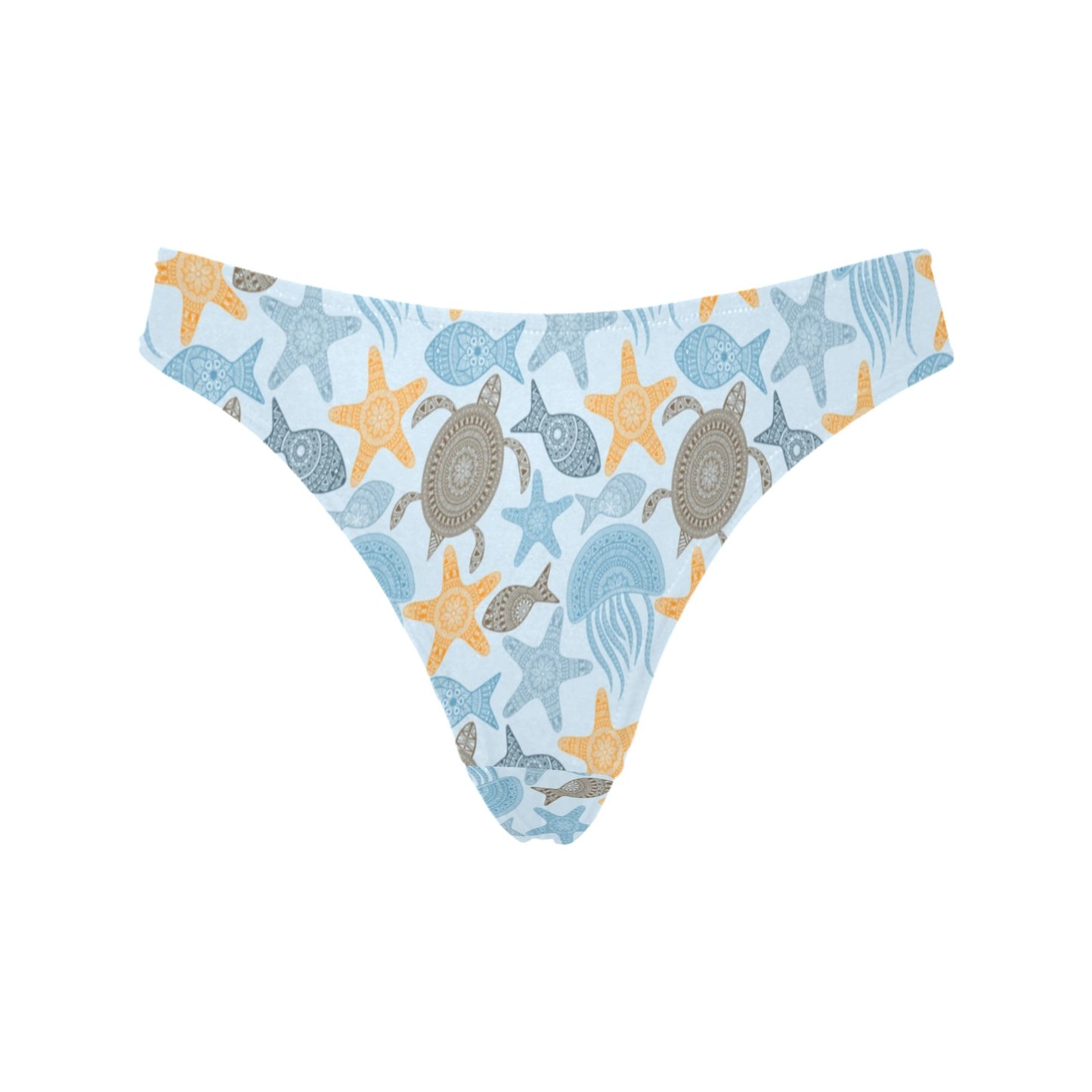 Polynesian Jellyfish Turtle Print Women's Thongs