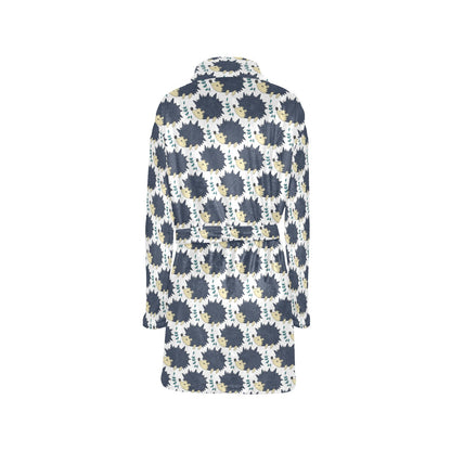 Hedgehog Print Design LKS401 Women's Fleece Robe